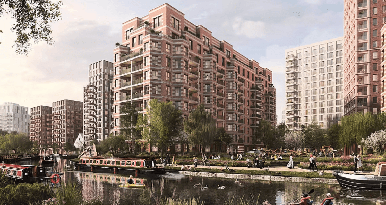 Architect's impression of Ladbroke Grove Canal Way