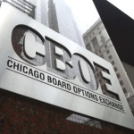Cboe headquarters preparing for the launch of a new Bitcoin futures derivative product