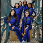 Katy Perry with The Blue Origin astronauts ahead of the launch