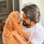 Ram Charan with his pet dog