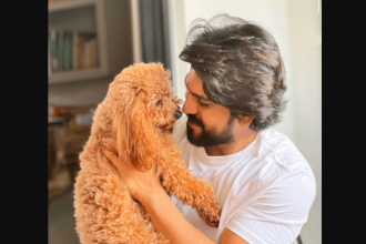 Ram Charan with his pet dog