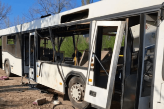 Russian Drone Strike on Ukrainian Worker Bus