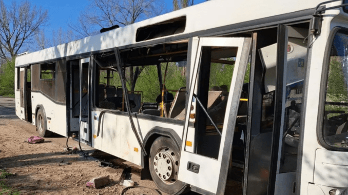 Russian Drone Strike on Ukrainian Worker Bus
