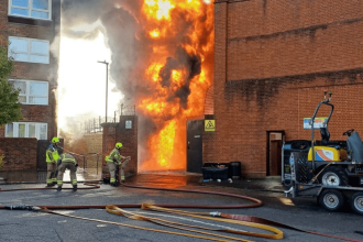 The fire at an electrical substation in Maida Vale, west London
