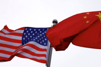 Flags of the United States and China