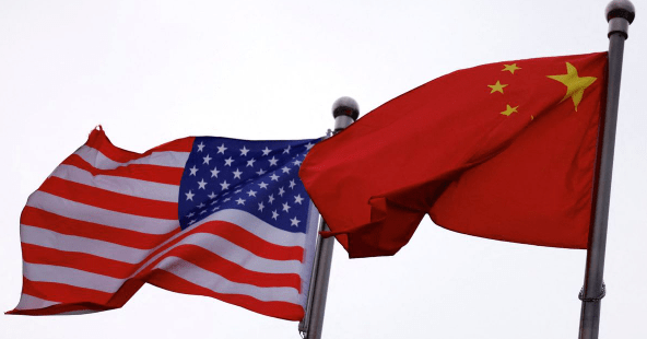 Flags of the United States and China
