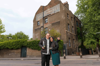 Roger and Shalini Cana outside their new home in Borough