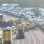 Two lorries crashed on the M25 on Wednesday morning