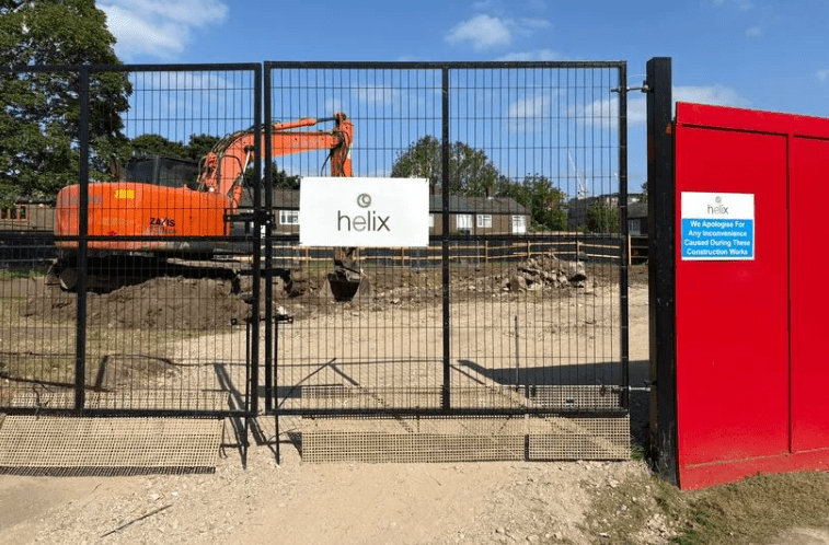 Demolition site of community hall in Blackheath causing local unrest.