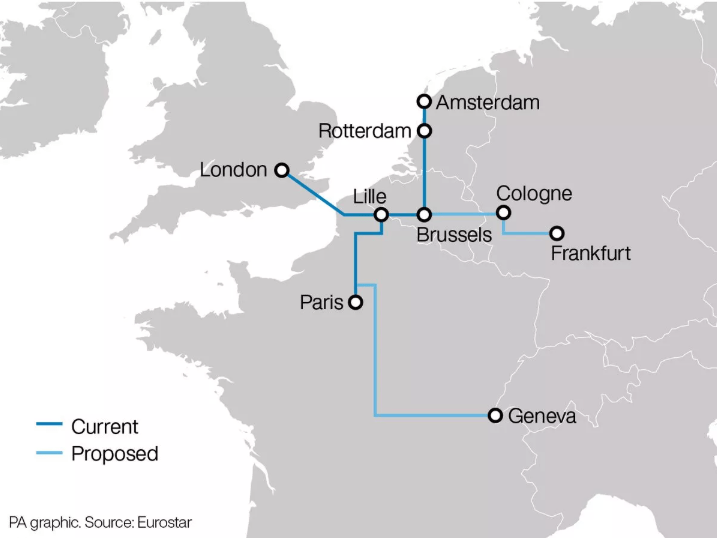 Eurostar direct routes