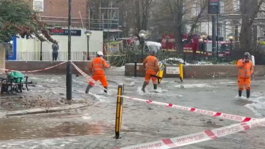 Thames Water pipe burst