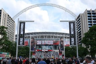 fan dies in Wembley fall tragedy