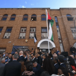 Palestine flag raised at London