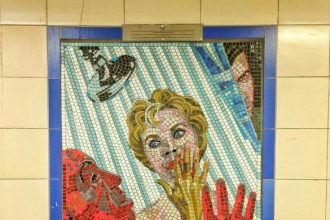 Leytonstone Station’s Hitchcock art