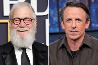 David Letterman and Seth Meyers