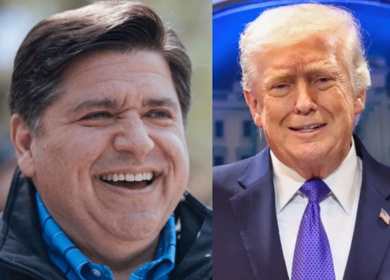 Donald Trump and Illinois Governor JB Pritzker