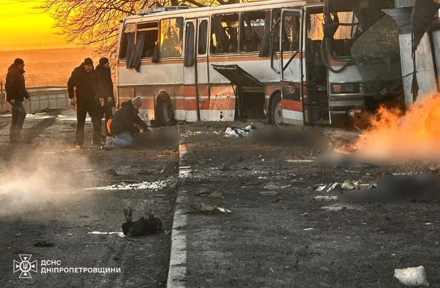 Drone strike in Dnipro