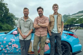 Francis Bourgeois alongside co-hosts Thomas and James