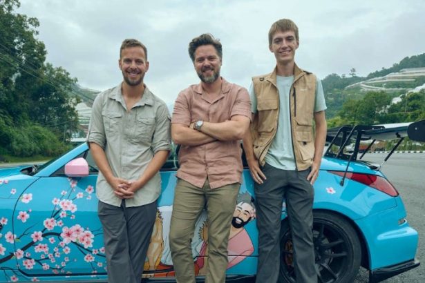 Francis Bourgeois alongside co-hosts Thomas and James